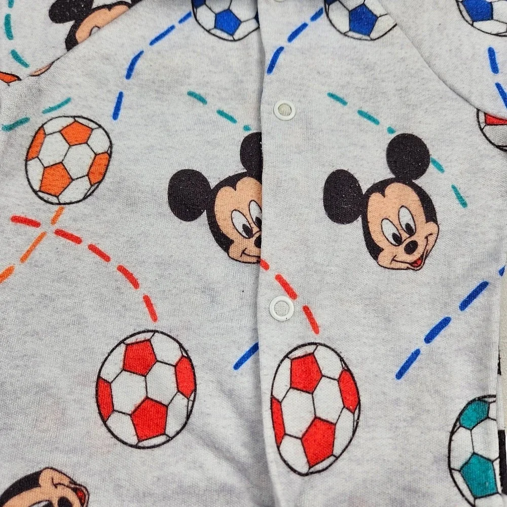 Vintage 90s Playskool Baby Mickey Mouse Footie Outfit Size Large 6 To 12 Months